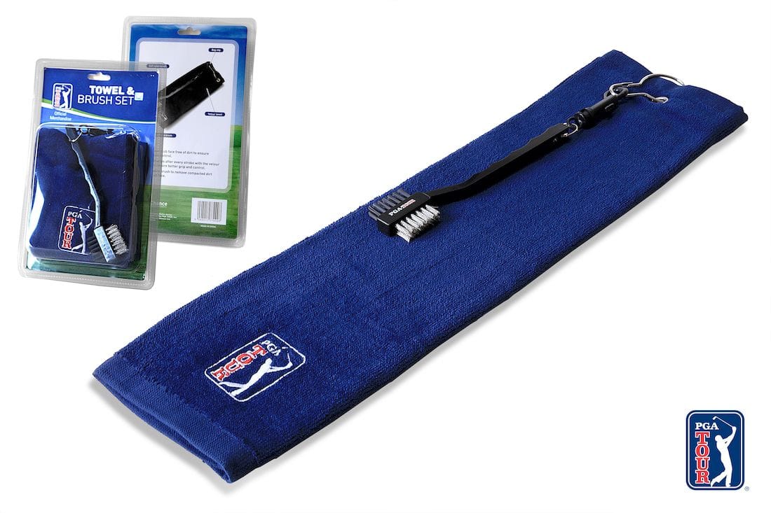 PGA Tour Golf Towel & Brush Set